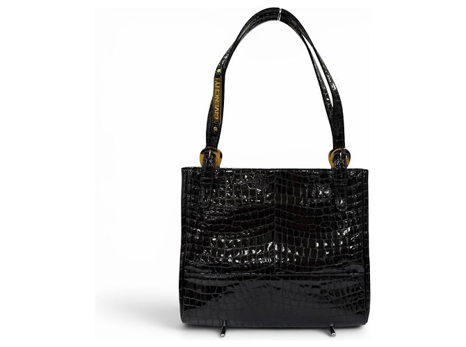Bolsa de ombro Givenchy em couro de vaca com relevo de crocodilo Preto