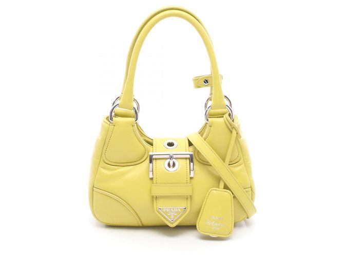 Bolsa 2way de couro PRADA MOON Amarelo