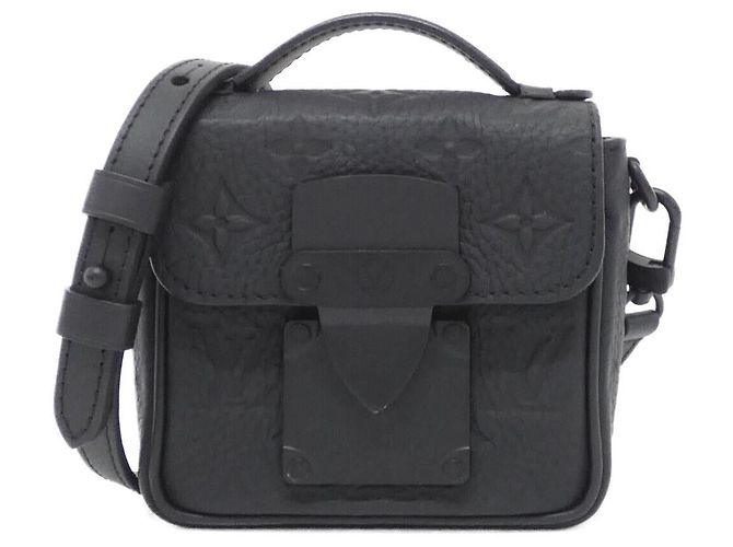 Borsa a tracolla Louis Vuitton Taurillon Monogram Pico S Lock Nero