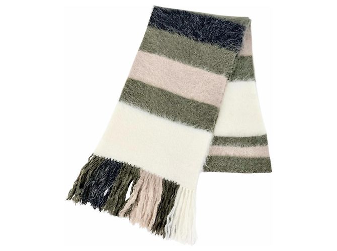 Sciarpa lunga in mohair e alpaca Brunello Cucinelli Bianco