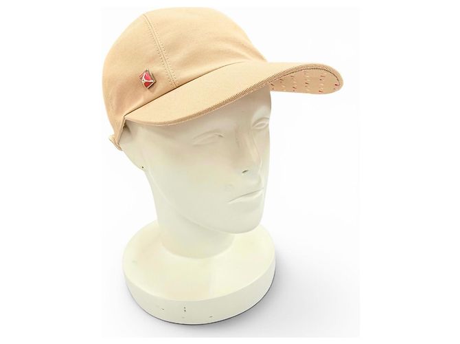 Hermès Boné Hermes Davis Dot Medor Serie Cotton Cap57 Marrom Bege