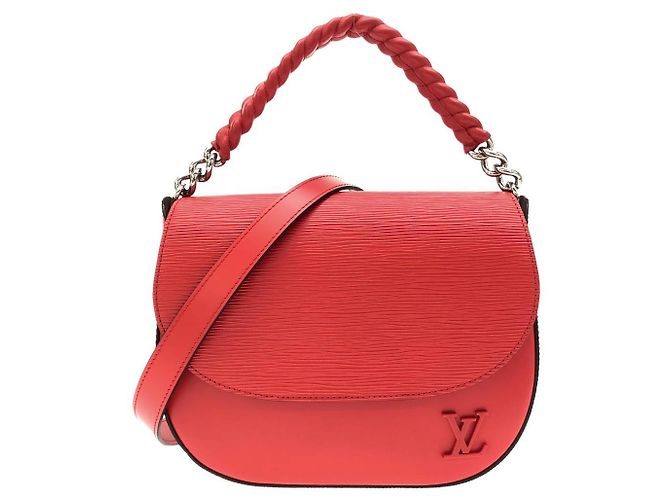Borsa a tracolla in pelle Epi Luna Louis Vuitton Rosso