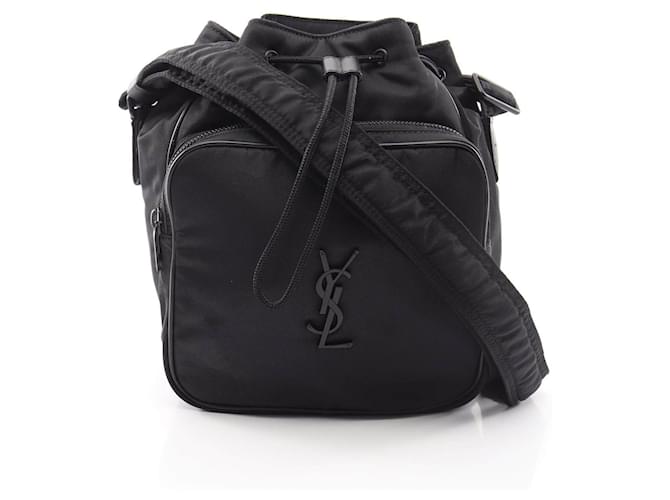 Yves Saint Laurent Sac à bandoulière Saint Laurent Paris Niki Small Nylon et cuir Noir 