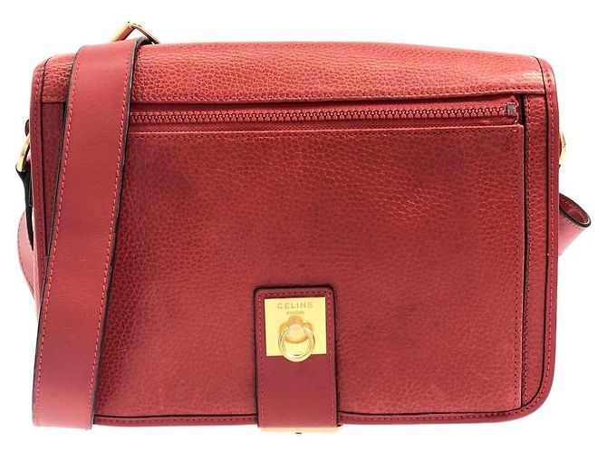 Céline Borsa a tracolla in pelle Celine Rosso
