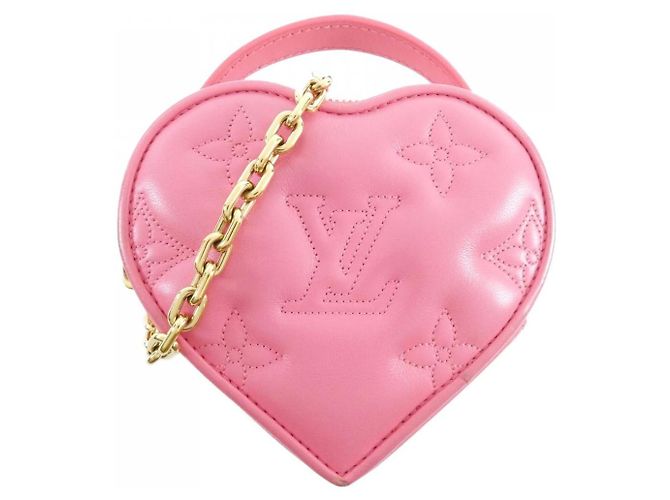 Pochete de couro de bezerro Louis Vuitton Bubblegram Pop My Heart Rosa