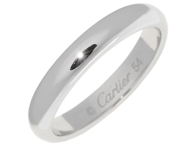 Cartier 1895 Ehering Pt950 Ringgröße 54 Silber Metallisch