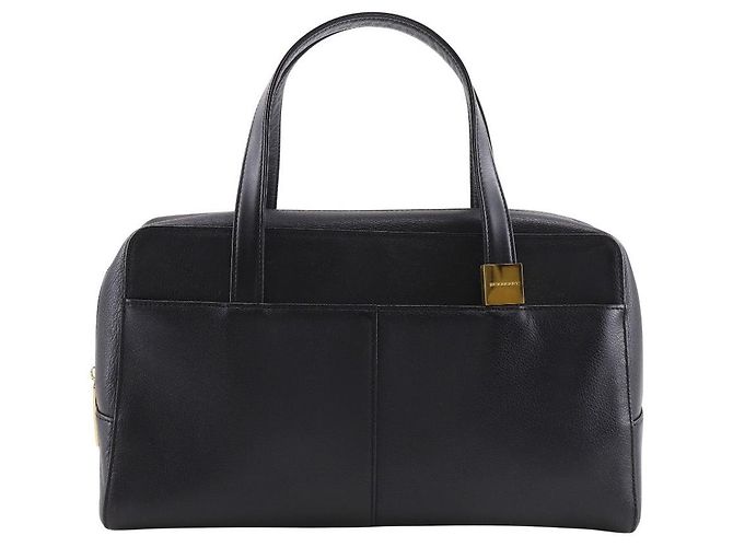 Bolsa de couro granulado Burberry Preto