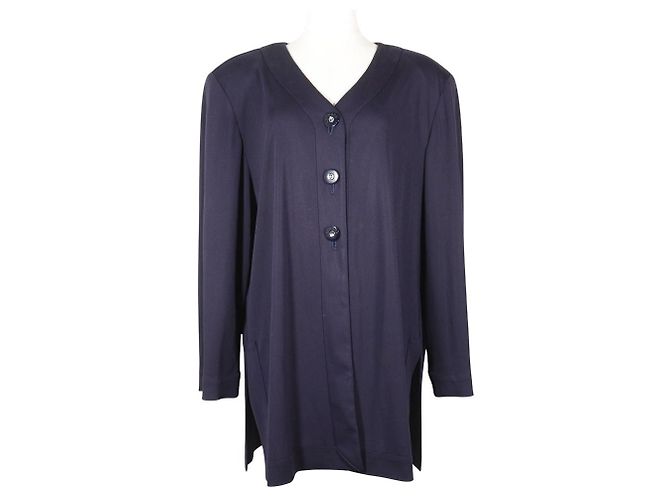 Autre Marque LEONARD Acetate Polyester Cardigan Blue Navy blue