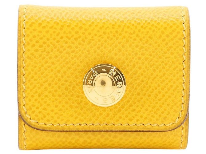 Hermès Hermes Post-it Case Leather Sticky Note Case Yellow 