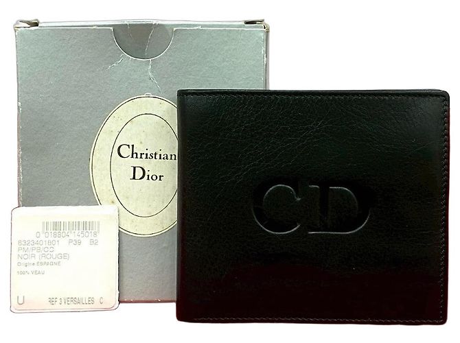 Christian Dior Leather Wallet Black