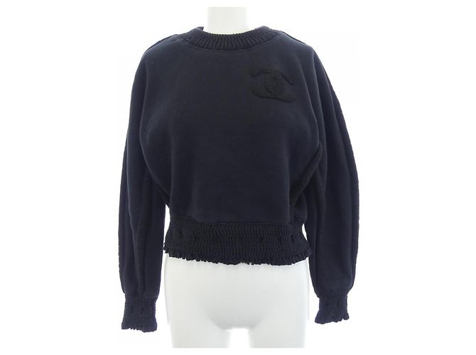 Chanel 24K Baumwoll-Sweatshirt Schwarz