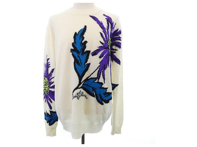 Louis Vuitton Thistle Intarsia Strickpullover Beige