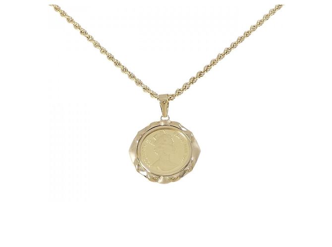 Autre Marque Collar de moneda Au750 Dorado