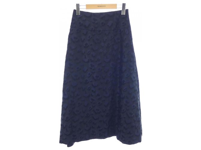 Autre Marque Saia Aliquam Preto Estampa de leopardo Azul marinho