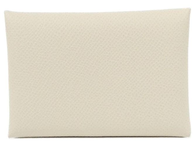 Hermès Monedero de cuero Hermes Calvi Duo Blanco