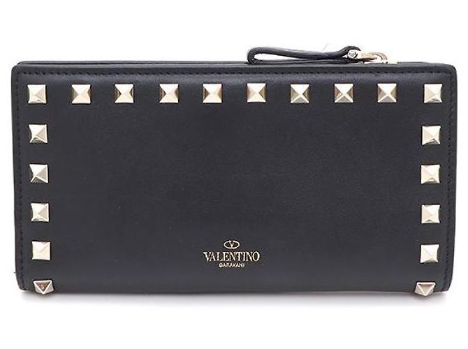 Valentino Studded Long Wallet Black