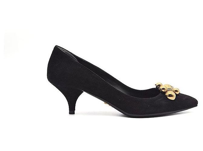 Prada Suede Kitten Heels Black