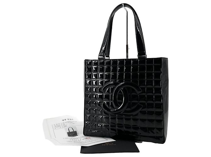 Chanel Sac cabas Patent Chocolate Bar Noir
