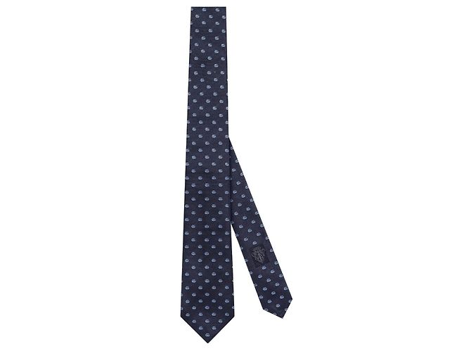 Gucci Gravata em jacquard de seda azul