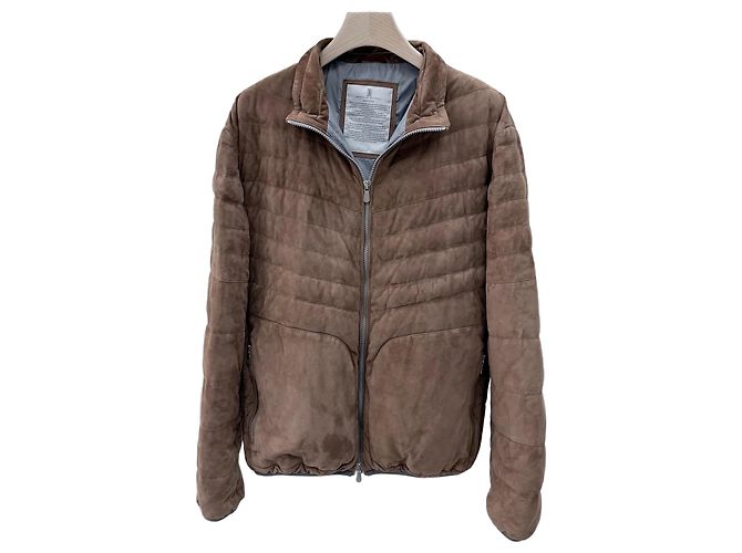 Brunello Cucinelli Lightweight Suede Jacket Brown