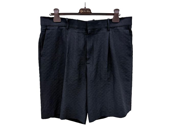 Louis Vuitton Pantaloncini in seta e cotone con monogramma nero
