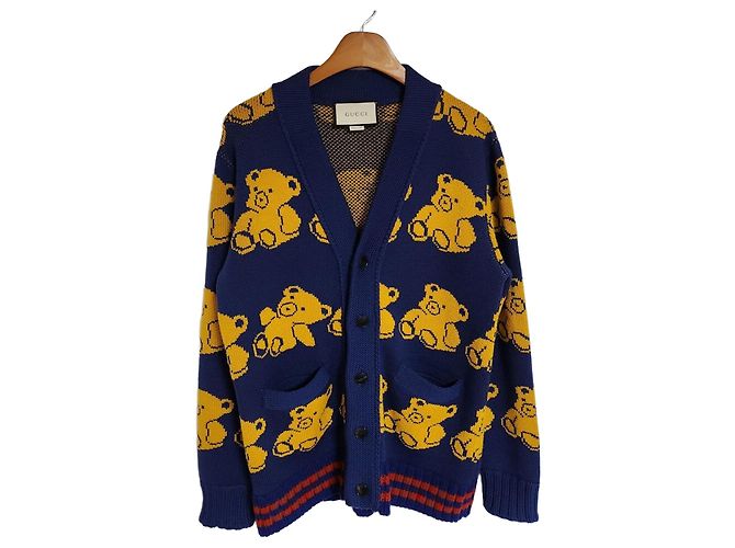 Gucci Blue Teddy Bear Cardigan Men