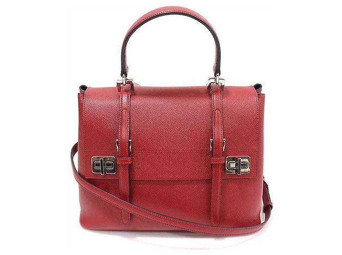 Prada Alça superior curva em Saffiano vermelho