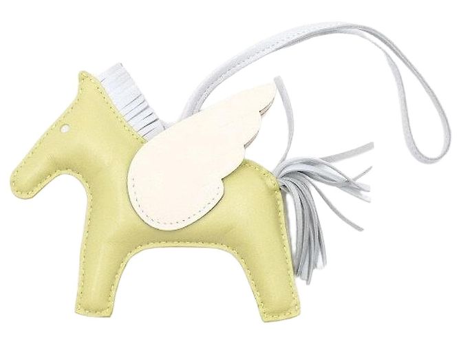 Hermès Charm per borsa Pegasus Medallion MM Rodeo Blu Giallo Bourgeon Swift D'oro