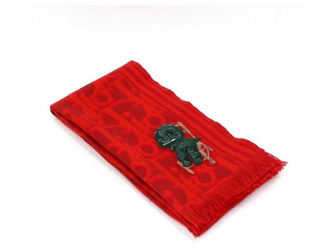 Dior Sciarpa in lana Otani Workshop Logo Rosso 
