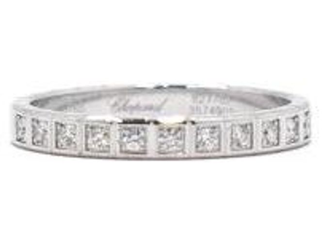 Chopard White Gold Half Set Diamond Ice Cube Ring Size
