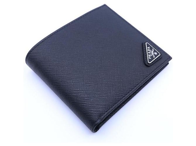 Prada Saffiano Bi-Fold Wallet QHH Black