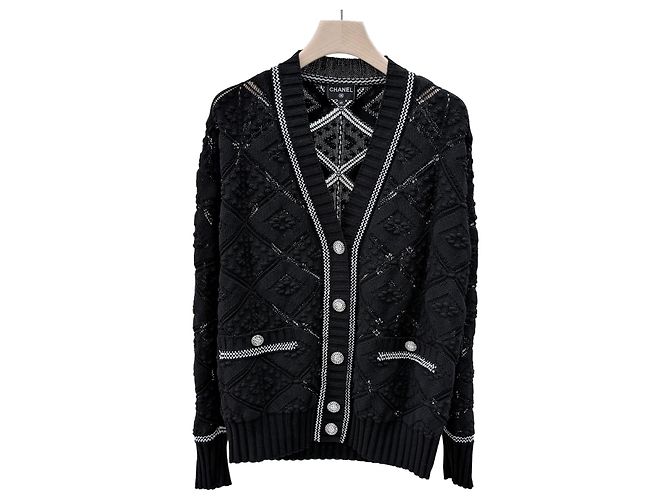 Chanel Strickjacke aus Kaschmir für Damen schwarz