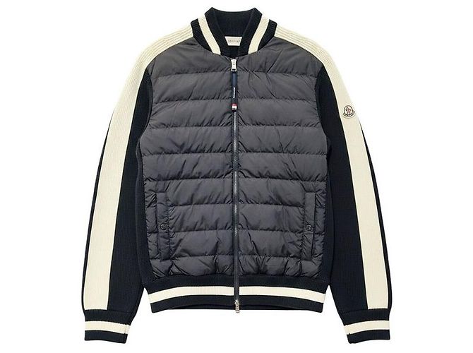 Moncler Midnight Blue Padded Knit Zip-Up Men's Jacket