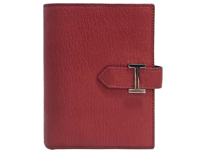 Hermès Cartera Compacta con Hebilla Roja