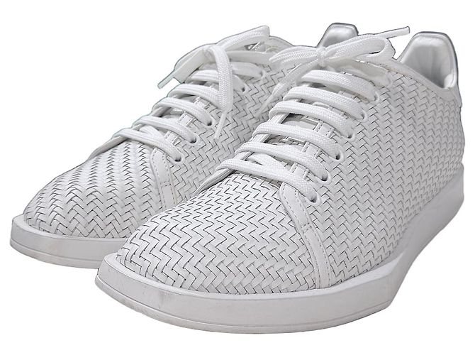 Berluti Braid Leather Sneakers White