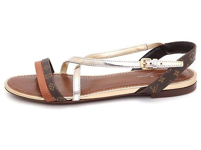 Louis Vuitton Sandali con fascia Monogram Landscape Marrone