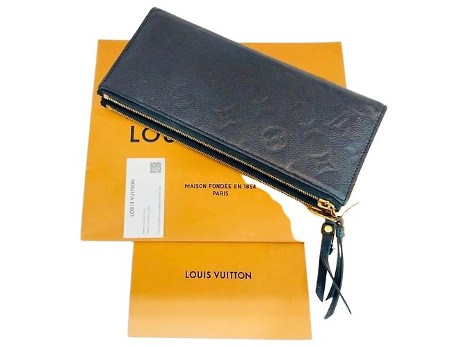 Louis Vuitton Langes Portemonnaie mit Doppelreißverschluss Blau