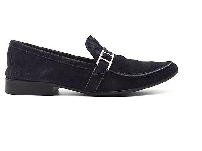 Hermès Mocassins Monterrey en daim Bleu