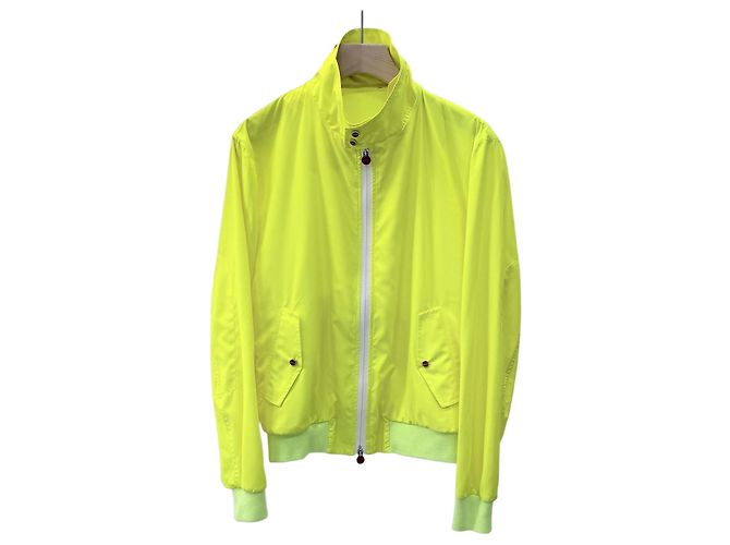 Kiton High Neck Nylon Bomber Jacket Yellow