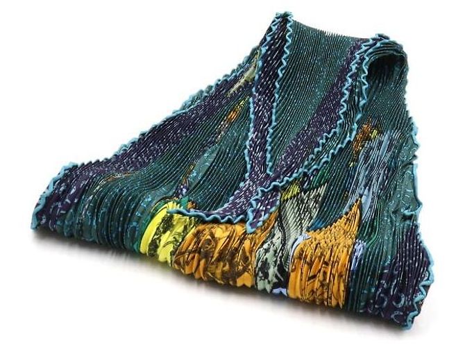 Hermès Sciarpa in seta plissettata multicolore da donna