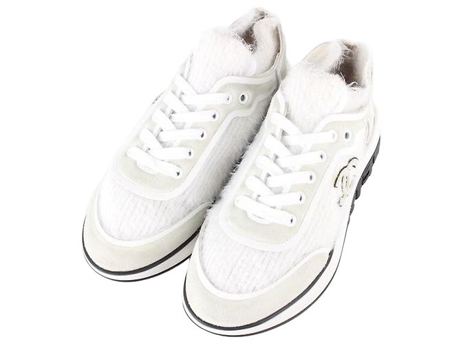 Chanel Strick-Sneaker White Weiß