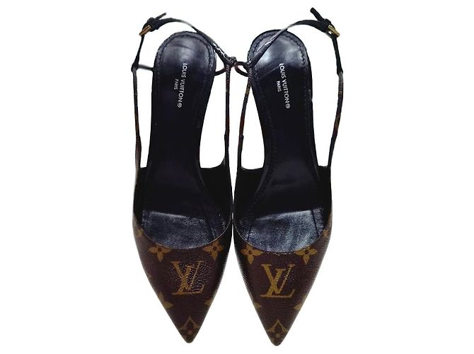 Louis Vuitton Sherry Slingback Pumps Brown