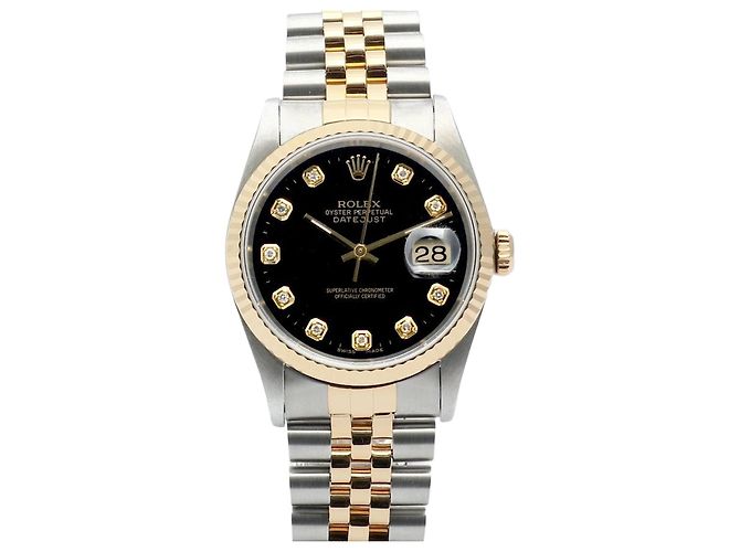 Rolex Datejust Men's Combination Watch Black Dial After Setting Ten Points
