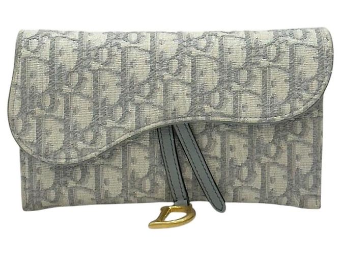 Dior Oblique Saddle WOC Small Chain Pouch Grau Braun
