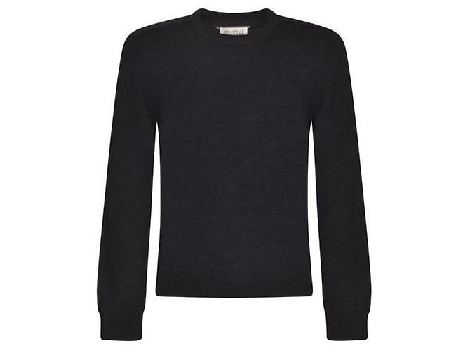 Maison Martin Margiela Elbow Patch Wool Sweater Blue