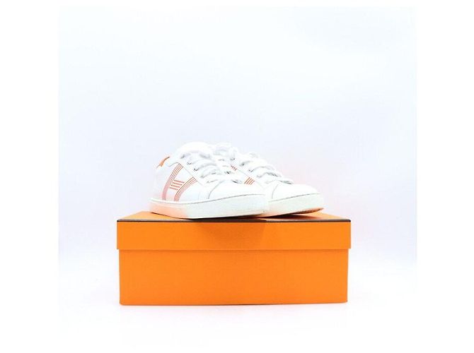 Hermès Avantage Damen-Sneaker aus Kalbsleder Weiß