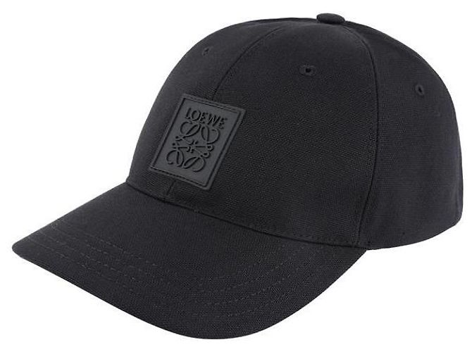 Loewe Boné de lona com patch Anagram Preto