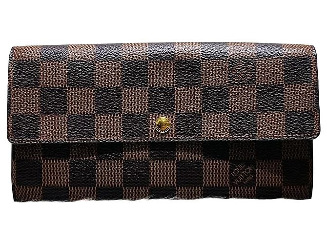 Louis Vuitton Damier Ebene Sarah Wallet Brown