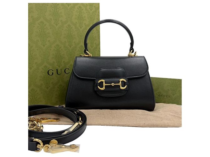 Gucci Mini bolsa de alça de mão Horsebit Preta Preto