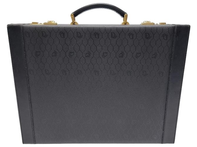 Dior Pasta de Maleta Honeycomb Attache Preta e Dourada Preto